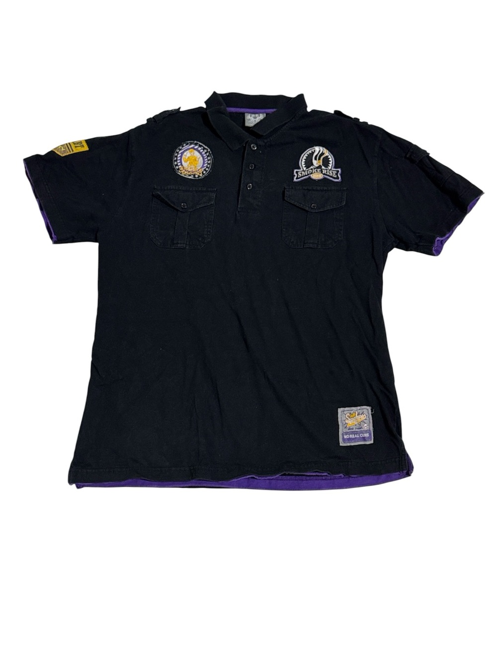 Men’s Smoke Rise Embroidered Polo Size  2XL Y2K Hip Hop Skater